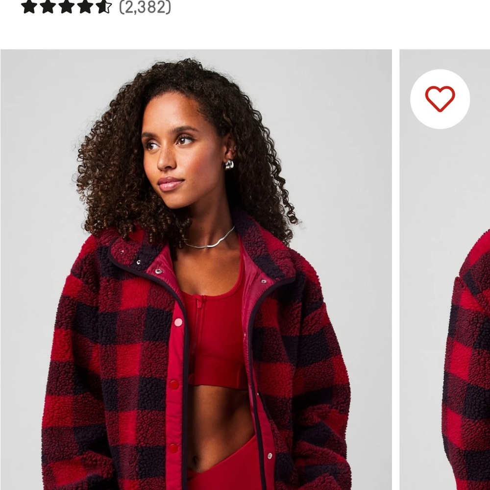 FABLETICS Plaid Red and Black Women's Jacket